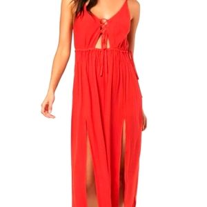 O'Neill Cory Open Back Cover-Up Midi Dress / SIZE S